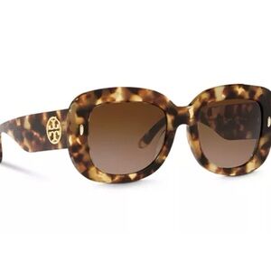TORY BURCH Tortoise Logo Sunglasses